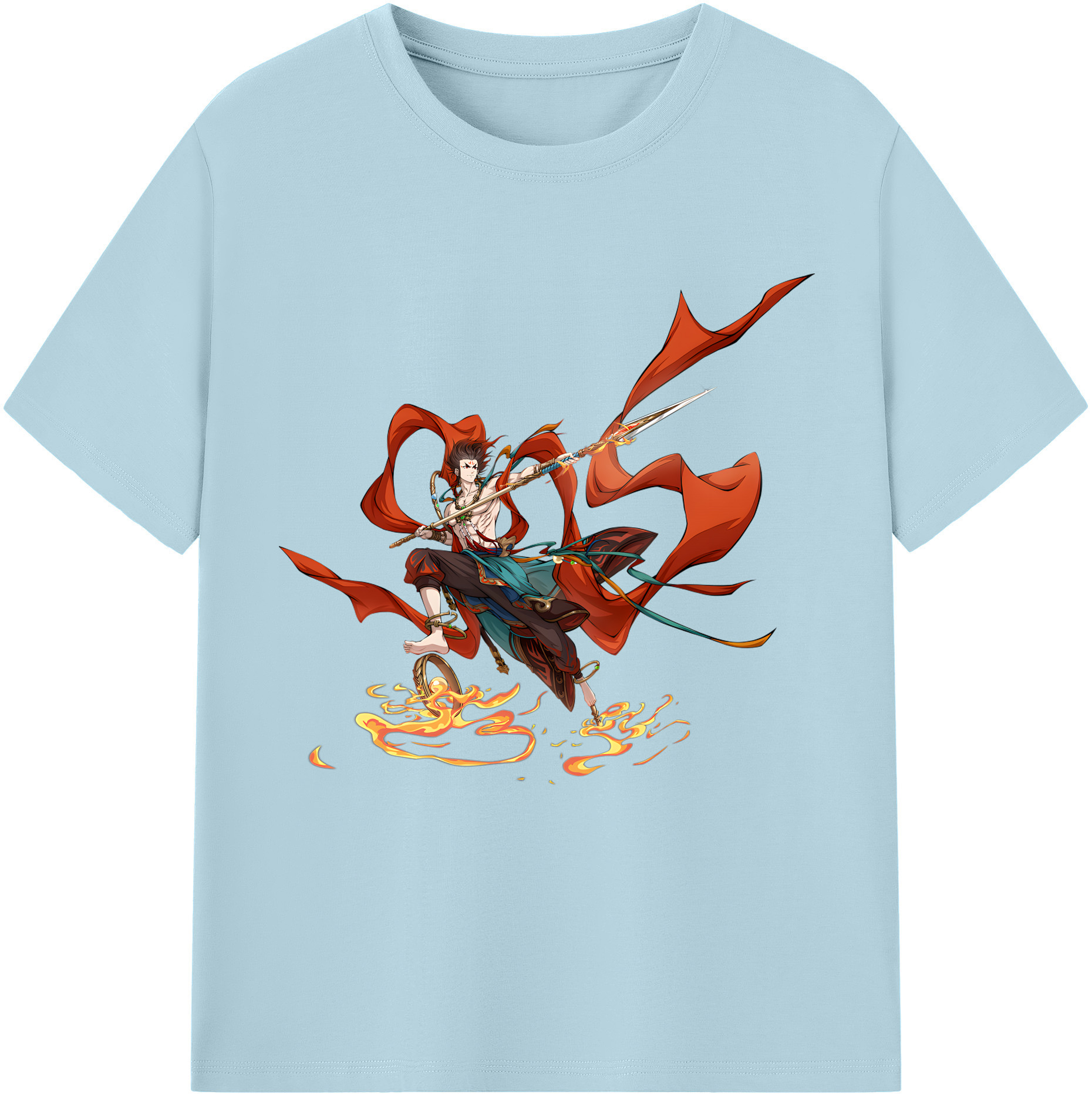 （画像用） Ne Zha 2 ナタ 魔童の大暴れ 綿100％半袖Tシャツ（フロントプリント）